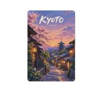 Tin Sign Aesthetic Kyoto City 30x20cm Home Wall Decor | Metal wall plaques add character to studios, craft rooms and workspaces for a subtle room lift.