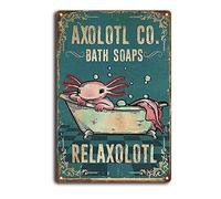Tin Sign Axolotl Co Bath Soaps Relaxolotl Bathroom Vintage Metal Tin Sign Retro Poster 8x12inch