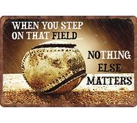 Tin Sign Baseball When You Step On That Field Nothing Else Matters For Home Office Coffee Bar Club Pub Metal Sign Funny Home Decor 12x8 Inch