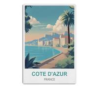 Tin Sign Bathroom Metal Vintage Retro Art Mural Hanging Iron Painting Poster Plaque Funny Animals Family Wall Cote D'azur France20x30cm(8x12 Zoll) A968