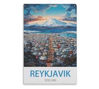 Tin Sign Bathroom Metal Vintage Retro Art Mural Hanging Iron Painting Poster Plaque Funny Animals Family Wall Reykjavik Iceland20x30cm(8x12 Zoll) A608