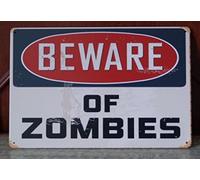 Tin Sign Beware Of Zomies Walking Dead Retro Poster Wall Plaque Home Gift Wall Decor 20x30cm