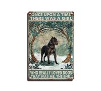 Tin Sign Brindle Boxer Once Upon A Time There was A Girl Who Really Loved Dogs That was Me Poster Metal Tin Signs Desserts Shop Cafe Decor Farmhouse Sign 8×12inch/Tin Sign