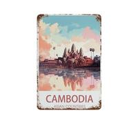 Tin Sign，Cambodia Asian Countries，Personalized Tin Sign Vintage Sign for Wall Outdoor, Indoor, Street, Office, Home,Bar Man Cave Decor(30x40cm）12x16 inch-Q88