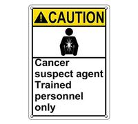 Tin Sign Caution Cancer Suspect Agent Trained Personnel Only Sign 8 X 12 Inch