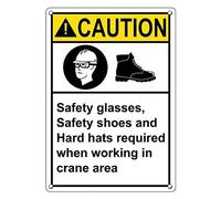 Tin Sign Caution Hard Hats Required When Working In Crane Sign 8 X 12 Inch