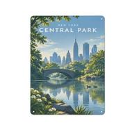 Tin Sign Central Park New York 40x30cm Wall Decor | For colder months, metal plaques add a characterful detail to the kitchen.