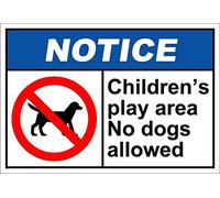 Tin Sign Children'S Play Area No Dogs Allowed Notice 12" X 8"