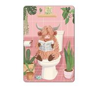 Tin sign Cute Cow Bath 8x12 Inch Aluminum Tin Signs for Home Kitchen Bathroom Office Bar Coffee Garden Wall Decor