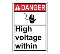 Tin Sign Danger High Voltage Within Sign 8 X 12 Inch