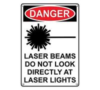 Tin Sign Danger Laser Beams Do Not Look Directly At Laser Lights Sign 8 X 12 Inch