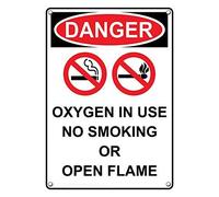 Tin Sign Danger Oxygen In Use No Smoking Or Open Flame Sign 8 X 12 Inch
