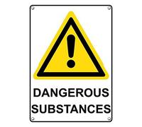 Tin Sign Dangerous Substances Sign 8 X 12 Inch
