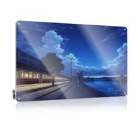 Tin Sign Decor Evening Train By The Waterfront Tin Sign Funny Bedroom Decor Beer Decor(30X40CM)