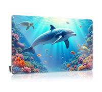 Tin Sign Decor Ocean Life: Dolphins And Turtles In Coral Reef Tin Sign Funny Bedroom Decor Beer Decor(20X30CM)