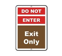 Tin Sign Do Not Enter Exit Only Activity Sign Campground Signs 8X12 Inches