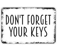 Tin Sign Don't Forget Your Keys Mens Womens Decorative Aluminum Sign Wall Sign Bar Restaurant Cafe Bar Sign Decoration 8x6 Inches