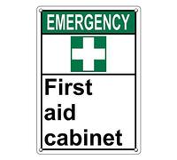 Tin Sign Emergency First Aid Cabinet Sign 8 X 12 Inch