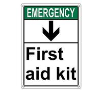 Tin Sign Emergency First Aid Kit Sign 8 X 12 Inch