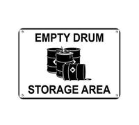 Tin Sign Empty Drum Storage Area Business Sign Warehouse Signs 8X12 Inches