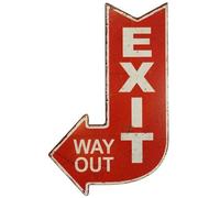 Tin Sign Exit Way Out Retro Vintage Decorative Signpost Nostalgia Decorative Sign 40 x 25 cm