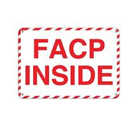 Tin Sign Facp Inside Hazard Sign Fire Sign 8X12 Inches