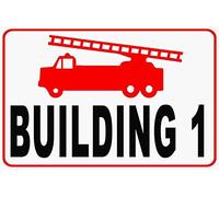 Tin Sign Fire Department Building Number Sign Reflective Metal Custom Numbers Building Identification Numbers 8 X 12 Inch