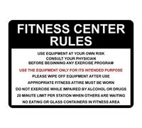 Tin Sign Fitness Center Rules Use Equipment At Your Own Risk 8X12 Inches