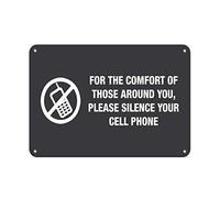 Tin Sign For Comfort Of Around Please Silence Cell Phone 12" X 8"