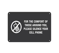Tin Sign For Comfort Of Around Please Silence Cell Phone Style 8X12 Inches