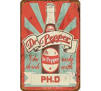 Tin Sign For Dr Pepper Vintage Metal Sign Funny Poster for Home Bar People Cave Wall Decor Creative Gift 8x12 Inch