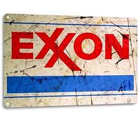 Tin Sign For Exxon Gas Gasoline Vintage Look Garage Motor Retro Rustic Wall Decor Metal Sign 8x12in