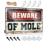 Tin Sign For Man Cave Beware Of Mole Sign Small Metal Tin Metal Beer Signs(20X30CM)