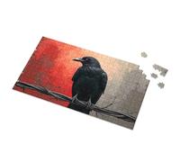 Tin Sign For Man Cave Black Crow On A Wire: A Mysterious Artwork Picture Puzzle Bro Cave Sign Tin Signs For Garage(500PCS)