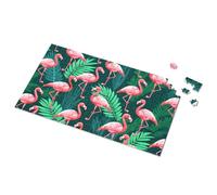 Tin Sign For Man Cave Flamingo Paradise: Tropical Leaf Pattern Picture Puzzle Bro Cave Sign Tin Signs For Garage(300PCS)