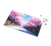Tin Sign For Man Cave Sakura Trees In Bloom Along The Cobblestone Path Picture Puzzle Bro Cave Sign Tin Signs For Garage(300PCS)