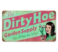 Tin Sign For Retro Dirty Hoe Garden Supply Metal Sign Vintage Coffee Wall Coffee Bar Decor 6 X 7.8 Inch Sign Wall Decoration