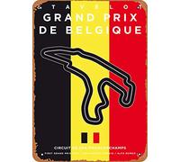 Tin Sign For Vintage Look Metal Sign - My F1 Racetrack Posters My F1 SPA Race Track - 8"X12" Plate Wall Decor