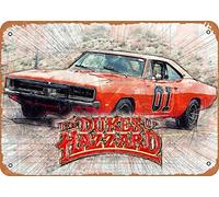 Tin Sign For Vintage Look Metal Sign - Retro Action Sketchy Dukes of Hazzard - 8 x 12 Sign