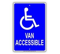 Tin Sign Handicap Van Accessible No Car Parking Ticket Fee Fine Warning 8X12 Inches