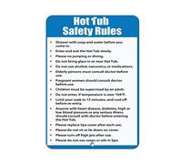 Tin Sign Hot Tub Safety Rules Follow & Obey Rules & Regulations&Hellip 12" X 8"