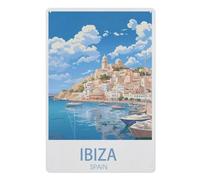 Tin Sign,Ibiza Spain,Retro Plaque Vintage Iron Painting Decor Funny Hanging Crafts for Office Bedroom Living Room Club(20x30cm)8x12 inch-AE89