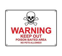 Tin Sign Keep Out Poison Baited No Pets Allowed Sign 8 X 12 Inch