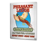 Tin Sign Kitchen Pheasant Hunting Shooting Expert Guide Dogs 7.8X11.8 Inch