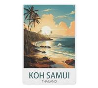 Tin Sign，Koh Samui Thailand Sunset，Tin Sign Vintage Retro Metal Wall Decor Decoration Art for Home Garden Kitchen Bar Pub Living Room Office Garage Poster Plaque(15x30cm）6x12 inch-W70