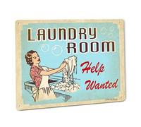 Tin Sign -Laundry Room - Vintage Style Bar Pub Garage Hotel Diner Cafe Home Iron Mesh Fence Farm Supermarket Mall Forest Garden Door Wall Decor Art (12x16)