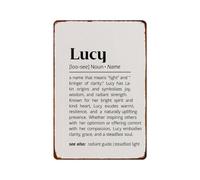 Tin Sign Lucy Name Meaning 20X30Cm Plaques Retro Metal Signs Plaque For Home Dining Garden