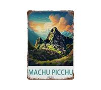 Tin Sign,Machu Picchu Peru,Retro Plaque Vintage Iron Painting Decor Funny Hanging Crafts for Office Bedroom Living Room Club-yV425(8x12Inch)