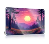 Tin Sign Man Cave Decor A Vibrant Sunset In A Forest With Tall Trees And Wildflowers. Tin Sign Funny Desk Signs Funny Room Decor(20X30CM)