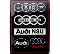 Nostalgic-Art Audi Evolution Logo Gift for Car Accessories Fans, Metal, Vintage Design for Decoration, 30 x 40 cm
